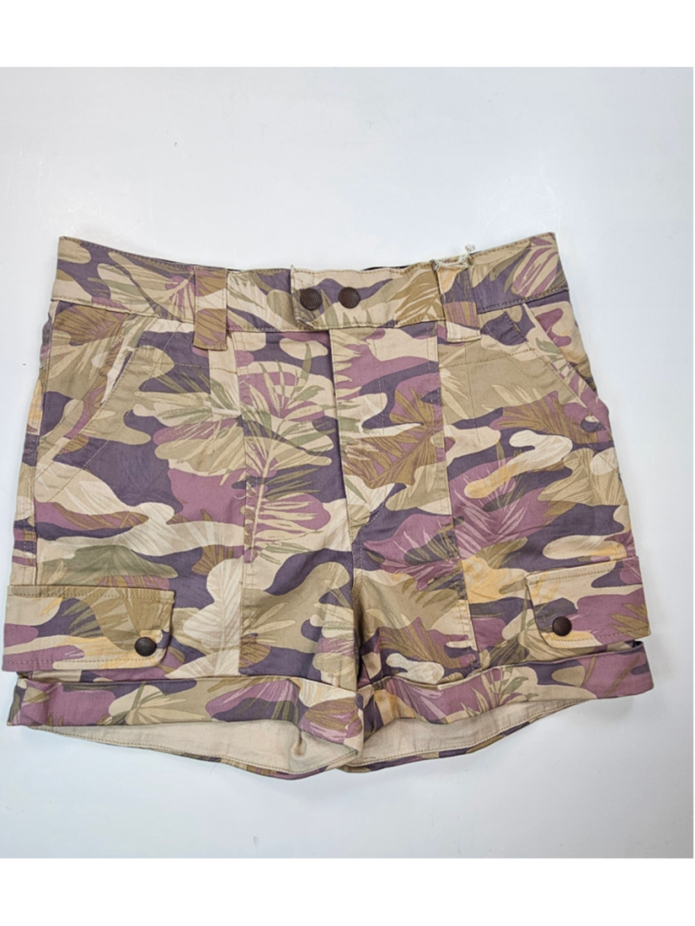 Wit & Wisdom AbSolution Skyrise Utility Shorts Women 12 Floral Camo NWT